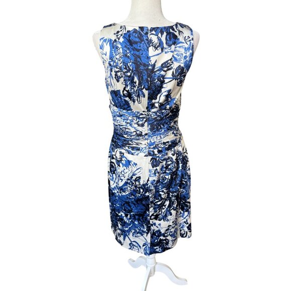 Kay Unger New York Silk Floral Sheath Dress 8 Ruched Empire Waist Wedding Guest - Picture 10 of 11